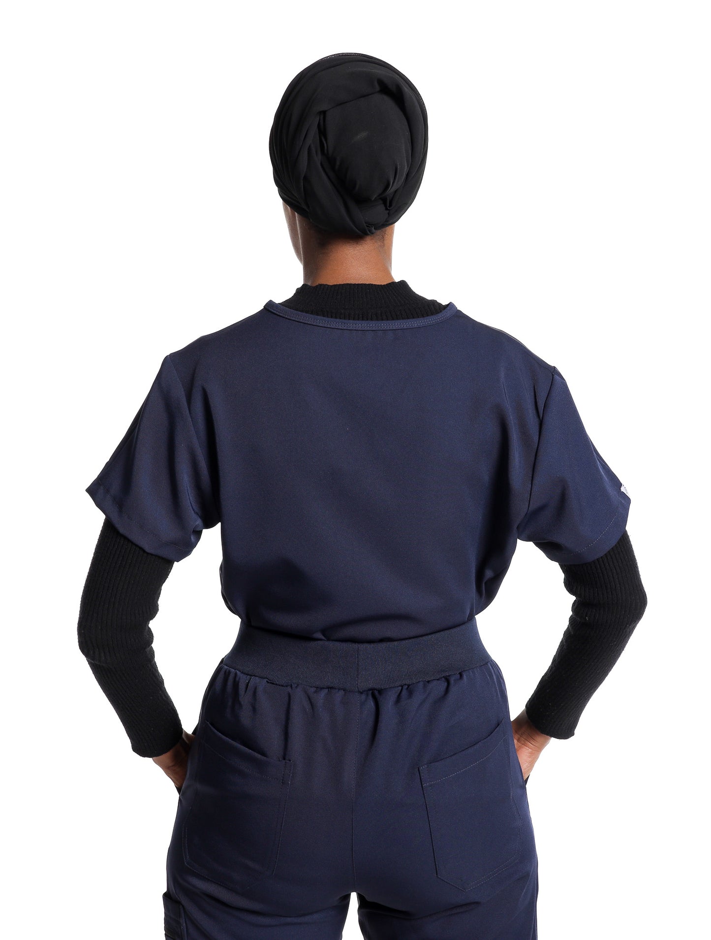Women's Dark Blue 1 Pocket Scrub Top