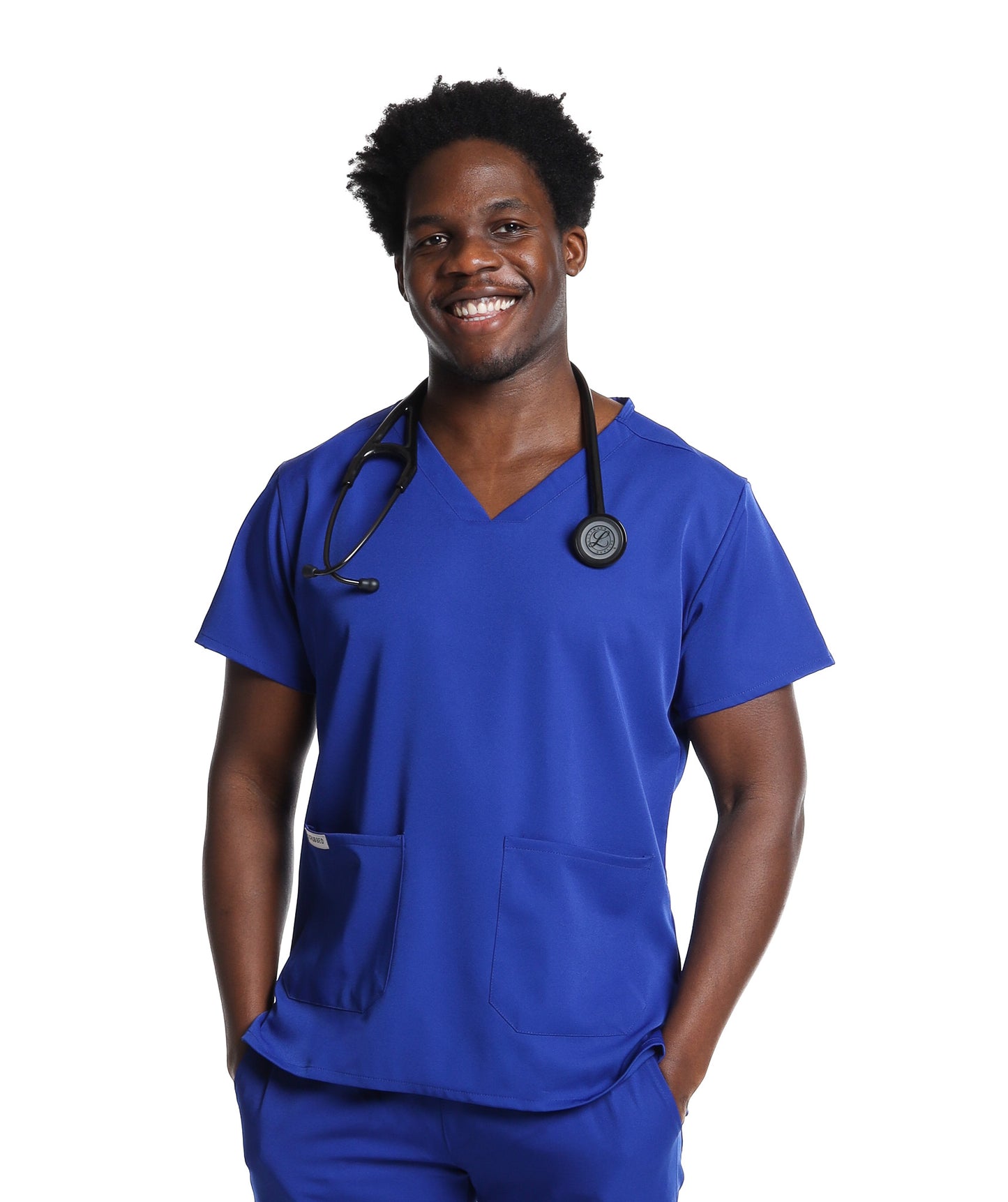 Men's Light Blue 2 Pocket Scrub Top