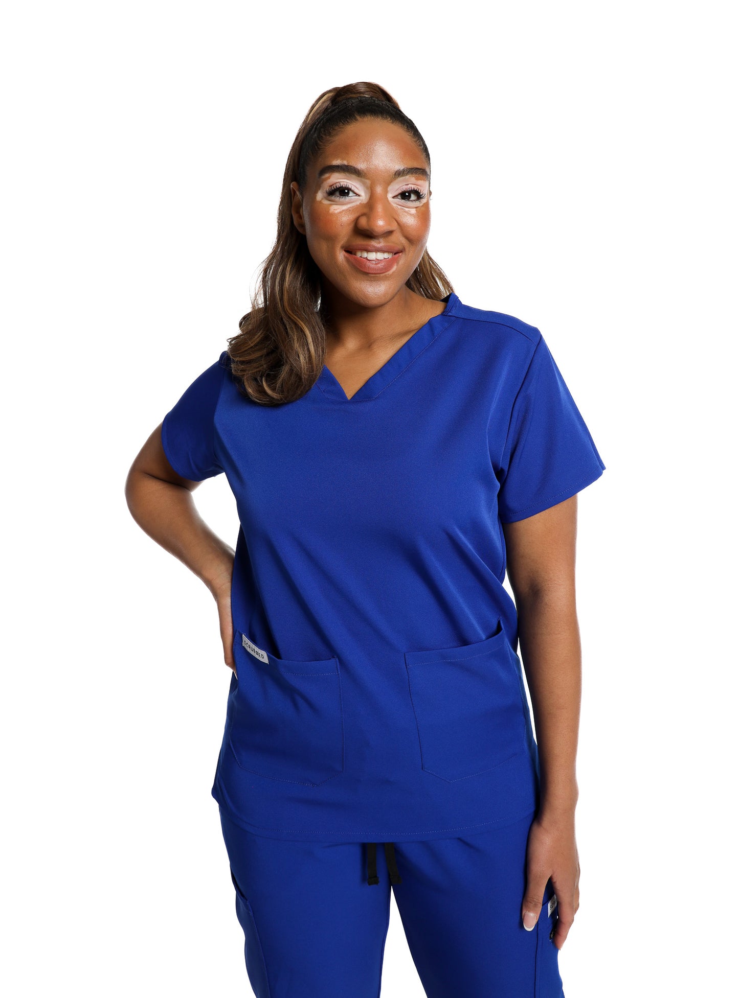 Women's Light Blue 2 Pocket Scrub Top