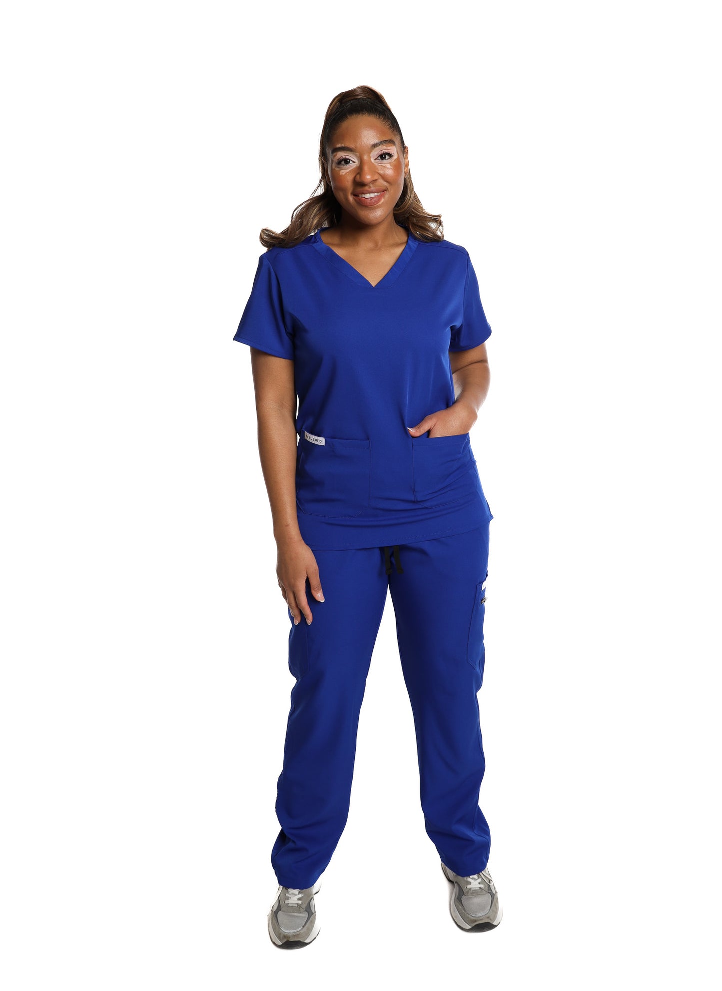 Women's Light Blue 2 Pocket Scrub Top